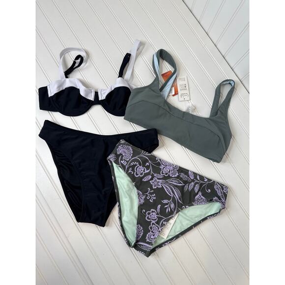 NWT Cupshe Two Piece Bikini - Holiday Underwire Top & High Waist Bottom Bundle M - Picture 1 of 6